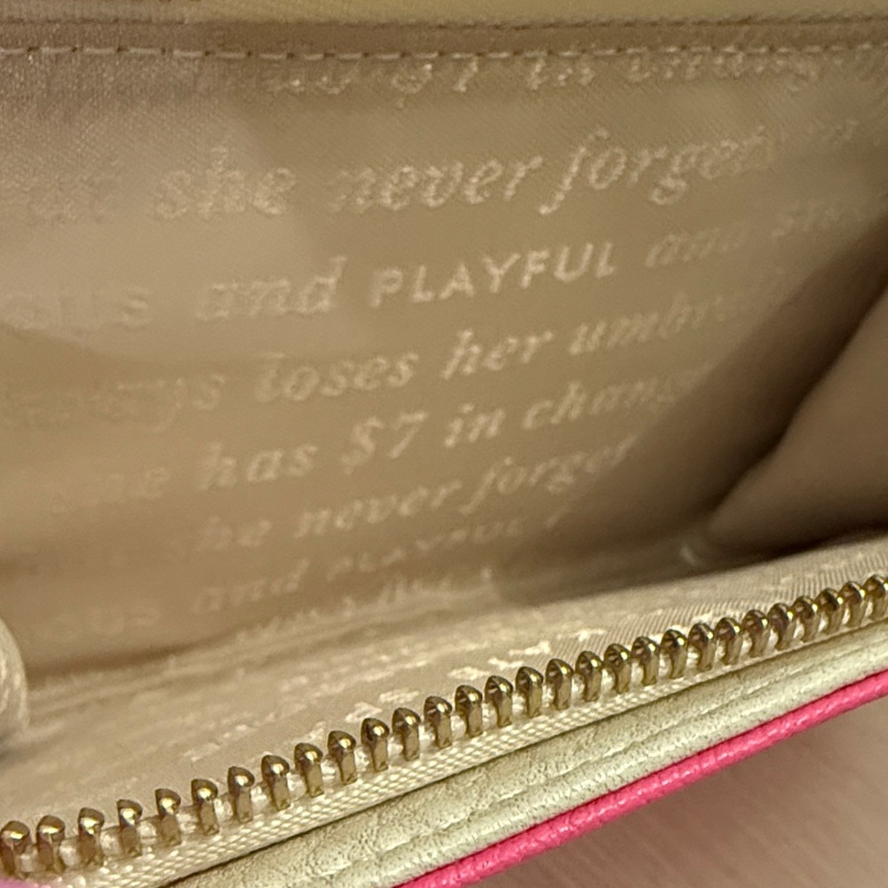 Kate Spade New York Bright Neon Pink Compact Saffiano Jules Wallet Zipper NWT - Picture 9 of 13
